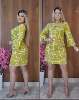 Imagem de Vestido manga flare